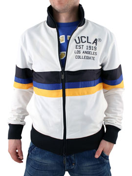 White Stripe Track Zip Thro Jacket