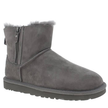 ugg australia Grey Classic Mini Double Zip Boots