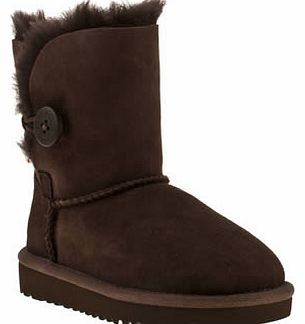 kids ugg australia dark brown bailey button