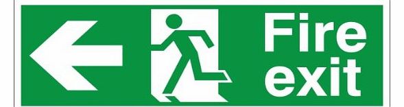 UK Fire Exit Signs Fire Exit Sign, Arrow Left 400x150mm Rigid Plastic (Buy x10 Save 30)