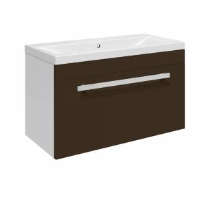 Ultra Design Ebony Brown 600 Wall Mounted Vanity Unit