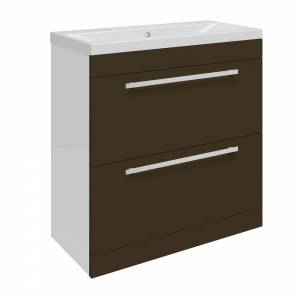 Design Ebony Brown 800 Floor Standing Vanity Unit