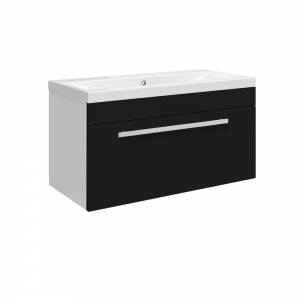 Ultra Design High Gloss Black 800 Wall Mounted Vanity