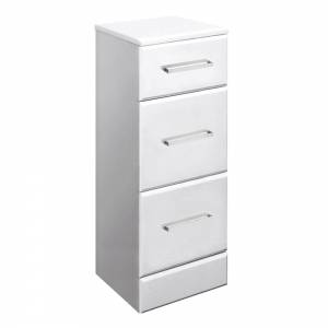 High Gloss White 350 x 300 3 Drawer Unit