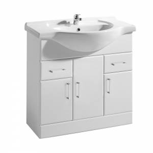 High Gloss White Beaufort 750 Basin & Cabinet