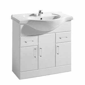 High Gloss White Beaufort 850 Basin & Cabinet