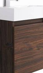 Ultra Zone Compact Walnut Wall Hung Bathroom Vanity