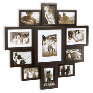 umbra Huddle Large Espresso Wood Multi Photo Frame