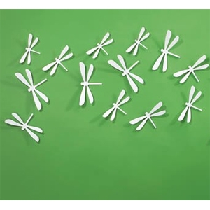 Wallflutter Dragonfly Wall Art - White