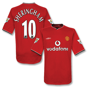 Umbro 00-02 Man Utd Home Shirt   Sheringham 10