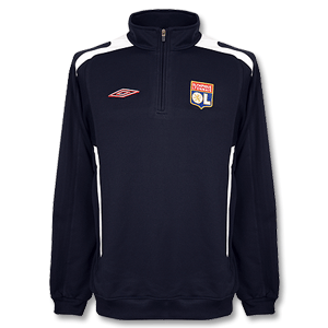 07-08 Olympic Lyon 1/2 Zip Sweat Top - Navy/White