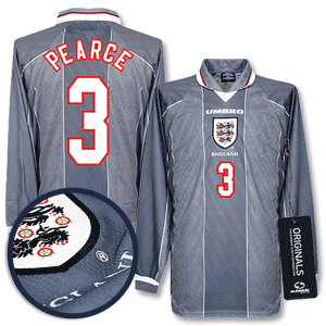96-97 England Away L/S Shirt + Pearce No.3