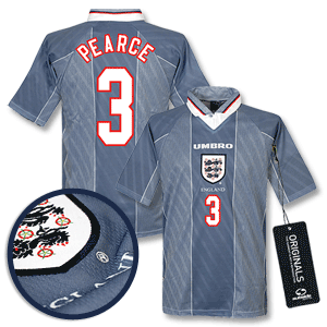 96-97 England Away Shirt Players + Pearce 3