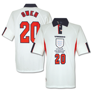 Umbro 97-99 England Home shirt   No.20 Owen FIFA WCand#39;98 Emb