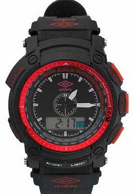 Umbro Mens Black and Red Ana Digi Watch