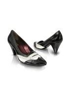 Un Deux Trois Two-tone Patent Leather English-style Pump Shoes