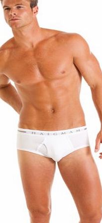 Undercover 3 Pairs Mens Haigman Designer Cotton Stretch Briefs White L