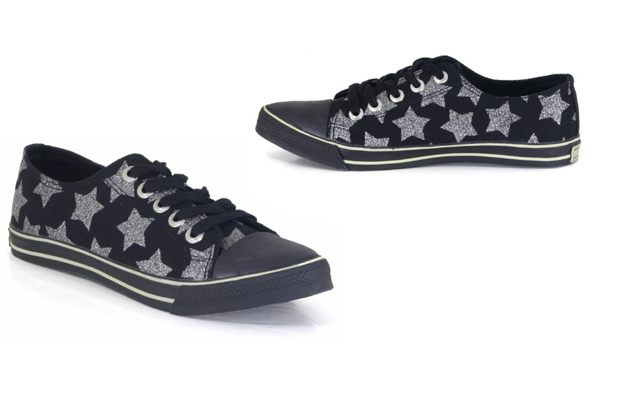 - UW P001B- Silver Stars - Black /