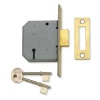 65mm Mortice Dead Lock 3 Lever Satin Chrome