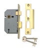 65mm Upright Mortice Lock 3 Lever Satin Chrome