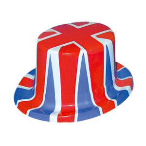 union Jack top hat, plastic