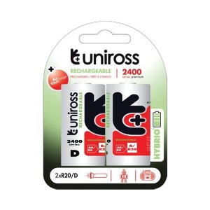 Uniross 2 x D Converters   2 x 2300mAh AA