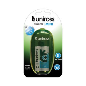 Uniross Mini Charger   2 x 1200mAh Rechargeable