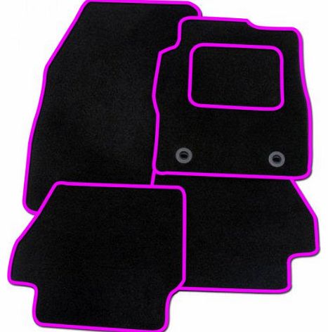 United Car Parts VAUXHALL CORSA D (2007-ONWARD) BLACK   PINK TRIM TAILORED CAR FLOOR MATS CARPET