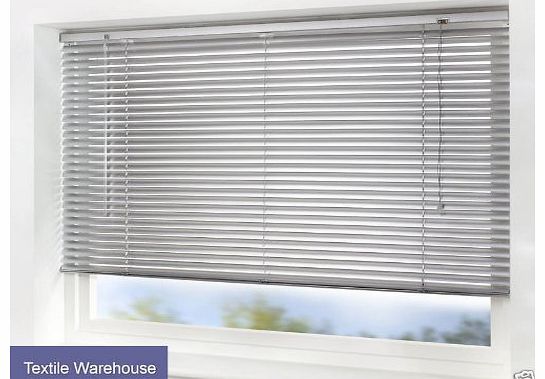 Metal 25mm Aluminium Venetian Blind, Silver, W60 x D160cm