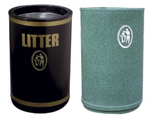 universal open top litter bins