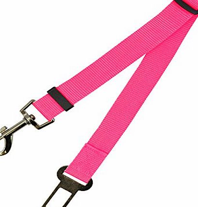 UniversalGadgets Pink Adjustable Dog Pet Car Safety Seat Belt Harness Restraint Lead Leash Travel Clip