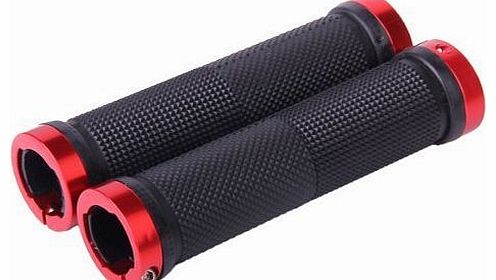 UniversalGadgets RED DOUBLE LOCK ON LOCKING BMX MTB MOUNTAIN BIKE CYCLE BICYCLE HANDLE BAR GRIPS