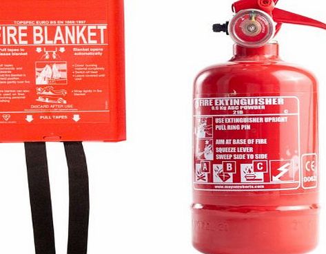 Unknown COMPACT HOME BOAT GARAGE CARAVAN 0.6kg MULTI FIRE EXTINGUISHER amp; FIRE BLANKET SET BEST PRICE