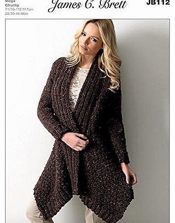 Unknown James Brett Mega Chunky Knitting Pattern - JB112 Ladies Long Waterfall Style ...