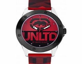 UNLTD by Marc Ecko Mens The Tran Red Watch