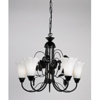 0408 5BL - 5 Light Black Gloss Hanging Light