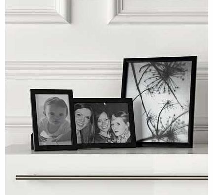 Unbranded 10 Assorted Print Aperture Photo Frames - Black