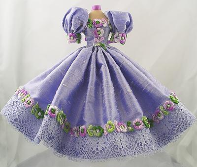 1:12 Scale Doll House Miniature Lilac Silk