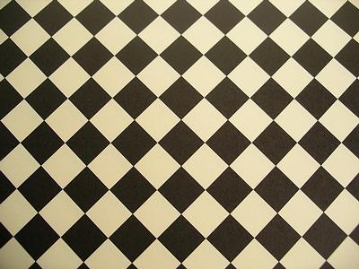 1:12 Scale Dolls House Cream & Black Check Floor