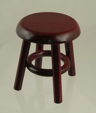 1:12 Scale Dolls House Miniature mahogany Stool