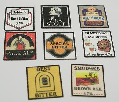 1:12 Scale Dolls House Miniature Pub Beer Mats x 8