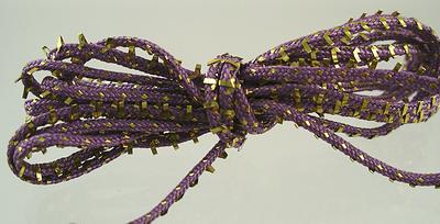 1:12 Scale Miniature Purple & Gold Picot