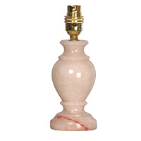 Stylish alabaster table lamp in a pink finish please note that lamp shade is not included. Height - 