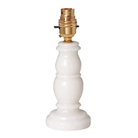 Stylish alabaster table lamp in a white finish please note that lamp shade is not included. Height -