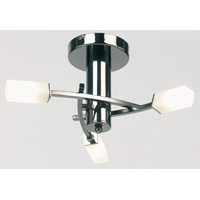 Black chrome ceiling light with square acid glass shades this contemporary fitting is particularly s