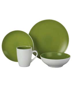 Unbranded 16 Piece Spring Dinner Set - Green