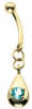 18 Carat Gold Golden Drops Navel Bar