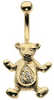 18 Carat Gold Teddy Bear Navel Bar