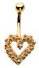 18 Carat Gold Vegas Heart Navel Bar