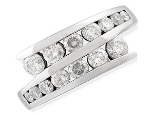 Unbranded 18ct White Gold 1 Carat Diamond Crossover Ring 040748-Q